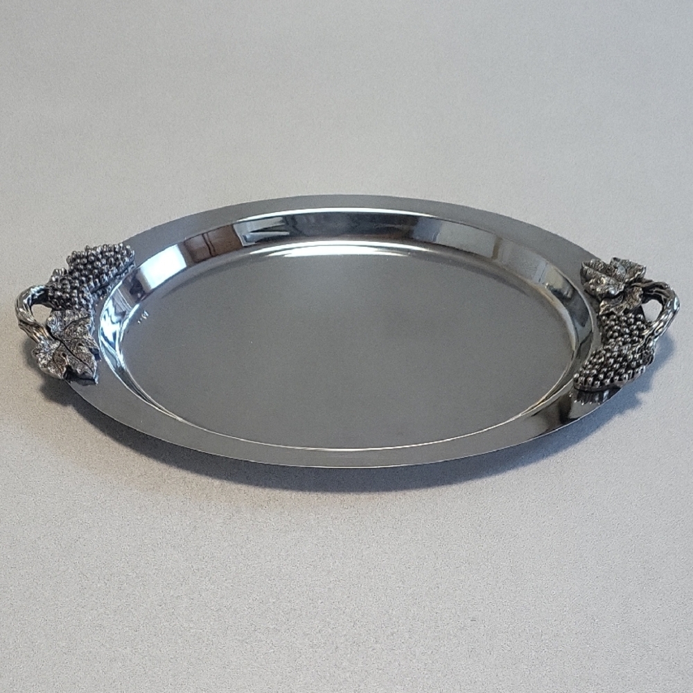Elegant Silver Oval Serving Tray